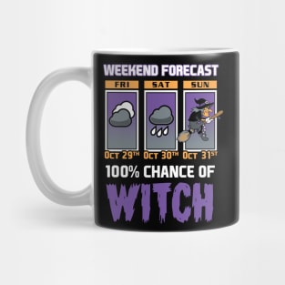 Weekend Forecast - 100% Chance of Witch - Cartoon Halloween Mug